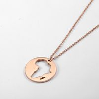 304 Stainless Steel 18K Gold Plated Casual Simple Style Map Pendant Necklace sku image 7