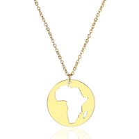 304 Stainless Steel 18K Gold Plated Casual Simple Style Map Pendant Necklace sku image 4