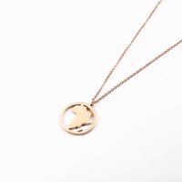 304 Stainless Steel 18K Gold Plated Casual Simple Style Map Pendant Necklace sku image 8