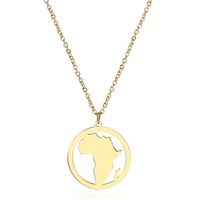 304 Stainless Steel 18K Gold Plated Casual Simple Style Map Pendant Necklace sku image 5