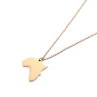 304 Stainless Steel 18K Gold Plated Casual Simple Style Map Pendant Necklace sku image 9
