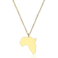 304 Stainless Steel 18K Gold Plated Casual Simple Style Map Pendant Necklace sku image 6