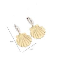 1 Pair Classical Shell Polishing Stainless Steel 18K Gold Plated Drop Earrings main image 2