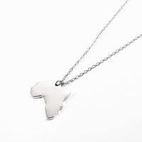 304 Stainless Steel 18K Gold Plated Casual Simple Style Map Pendant Necklace sku image 3