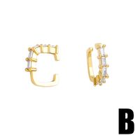1 Pair Simple Style Geometric Copper Zircon 18K Gold Plated Ear Cuffs main image 6
