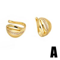 1 Pair Simple Style Geometric Copper Zircon 18K Gold Plated Ear Cuffs main image 5