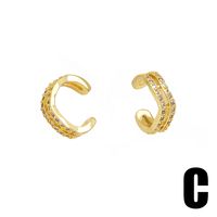 1 Pair Simple Style Geometric Copper Zircon 18K Gold Plated Ear Cuffs main image 7