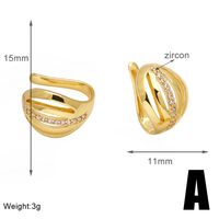 1 Pair Simple Style Geometric Copper Zircon 18K Gold Plated Ear Cuffs sku image 1