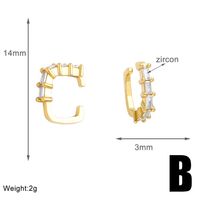 1 Pair Simple Style Geometric Copper Zircon 18K Gold Plated Ear Cuffs sku image 2