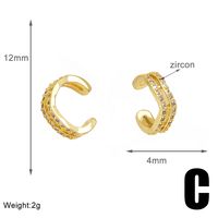 1 Pair Simple Style Geometric Copper Zircon 18K Gold Plated Ear Cuffs sku image 3