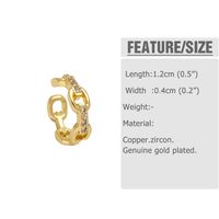 1 Pair Simple Style Geometric Copper Zircon 18K Gold Plated Ear Cuffs main image 3