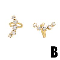 1 Pair Elegant Simple Style Star Flower Butterfly Copper Zircon 18K Gold Plated Ear Cuffs main image 5