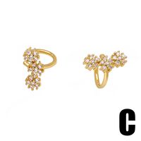1 Pair Elegant Simple Style Star Flower Butterfly Copper Zircon 18K Gold Plated Ear Cuffs main image 6
