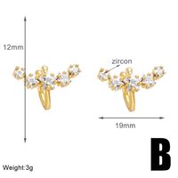 1 Pair Elegant Simple Style Star Flower Butterfly Copper Zircon 18K Gold Plated Ear Cuffs sku image 1