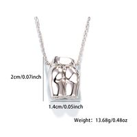 Sterling Silver White Gold Plated Simple Style Artistic Human Body Pendant Necklace main image 2