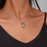Sterling Silver White Gold Plated Simple Style Artistic Human Body Pendant Necklace main image 6