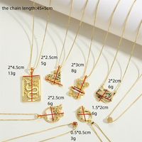 Copper 14K Gold Plated Simple Style Geometric Inlay Zircon Necklace main image 2