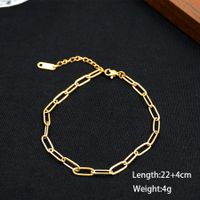 Vacation Simple Style Geometric 304 Stainless Steel Titanium Steel Plating Gold Plated Women's Anklet main image 4