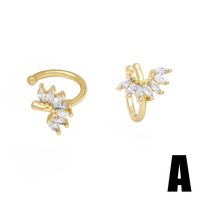 1 Pair Elegant Simple Style Star Crown Copper Zircon 18K Gold Plated Ear Cuffs main image 4