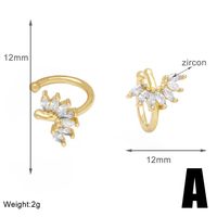 1 Pair Elegant Simple Style Star Crown Copper Zircon 18K Gold Plated Ear Cuffs sku image 1