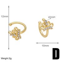 1 Pair Elegant Simple Style Star Crown Copper Zircon 18K Gold Plated Ear Cuffs sku image 3