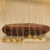 Kupfer 14 Karat Vergoldet Einfacher Stil Buchstabe Halskette Mit Anhänger main image 4