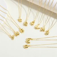 Copper 14K Gold Plated Simple Style Letter Pendant Necklace main image 6