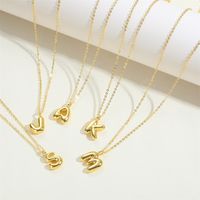 Copper 14K Gold Plated Simple Style Letter Pendant Necklace main image 5
