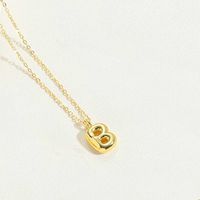 Copper 14K Gold Plated Simple Style Letter Pendant Necklace sku image 24