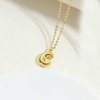 Copper 14K Gold Plated Simple Style Letter Pendant Necklace sku image 6