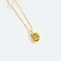 Copper 14K Gold Plated Simple Style Letter Pendant Necklace sku image 7