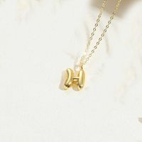 Copper 14K Gold Plated Simple Style Letter Pendant Necklace sku image 18