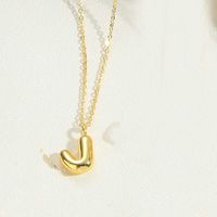 Copper 14K Gold Plated Simple Style Letter Pendant Necklace sku image 5