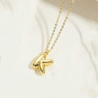 Copper 14K Gold Plated Simple Style Letter Pendant Necklace sku image 16