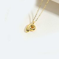 Copper 14K Gold Plated Simple Style Letter Pendant Necklace sku image 17