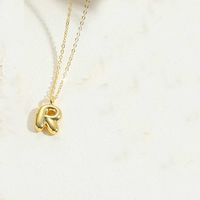 Copper 14K Gold Plated Simple Style Letter Pendant Necklace sku image 13