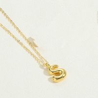 Kupfer 14 Karat Vergoldet Einfacher Stil Buchstabe Halskette Mit Anhänger sku image 4