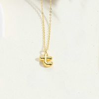 Copper 14K Gold Plated Simple Style Letter Pendant Necklace sku image 20