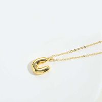 Copper 14K Gold Plated Simple Style Letter Pendant Necklace sku image 23