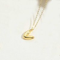 Copper 14K Gold Plated Simple Style Letter Pendant Necklace sku image 8