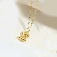 Copper 14K Gold Plated Simple Style Letter Pendant Necklace sku image 22