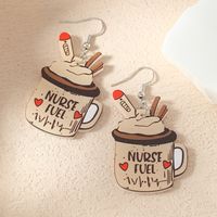1 Pair Casual Cartoon Style Cup Arylic Silver Plated Drop Earrings main image 5