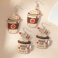 1 Pair Casual Cartoon Style Cup Arylic Silver Plated Drop Earrings main image 1