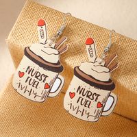 1 Pair Casual Cartoon Style Cup Arylic Silver Plated Drop Earrings main image 4