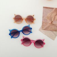 Cartoon Style Solid Color Pc Resin Oval Frame Full Frame Kids Sunglasses main image 1
