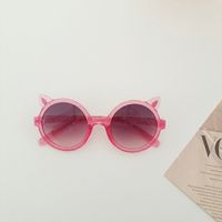 Cartoon Style Solid Color Pc Resin Oval Frame Full Frame Kids Sunglasses sku image 6