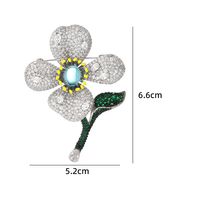 IG-Stil Glänzend Blatt Blume Kupfer Überzug Inlay Zirkon Unisex Broschen main image 2
