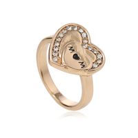 Wholesale Jewelry Elegant Simple Style Letter Heart Shape Alloy Rhinestones Rings main image 5
