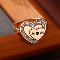 Wholesale Jewelry Elegant Simple Style Letter Heart Shape Alloy Rhinestones Rings main image 3