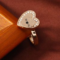 Wholesale Jewelry Elegant Simple Style Letter Heart Shape Alloy Rhinestones Rings main image 4
